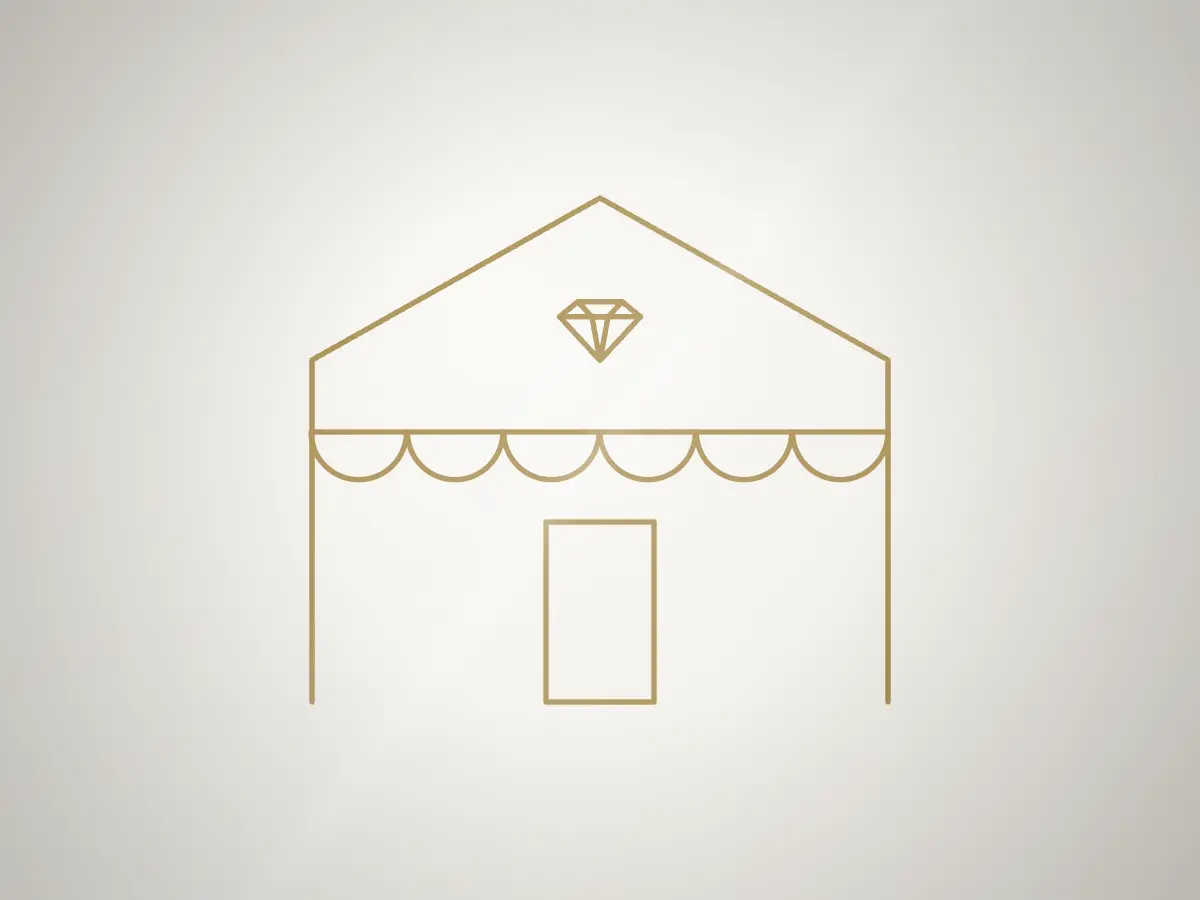 Illustration of the Roma Jewelry storefront