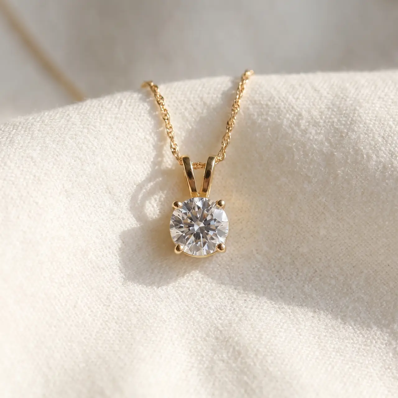 Diamond Solitaire Pendant at Roma Jewelry